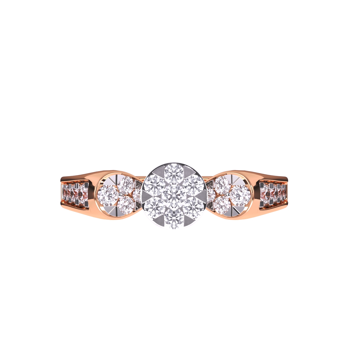Luxurious Round Diamond Cluster Wedding Ring
